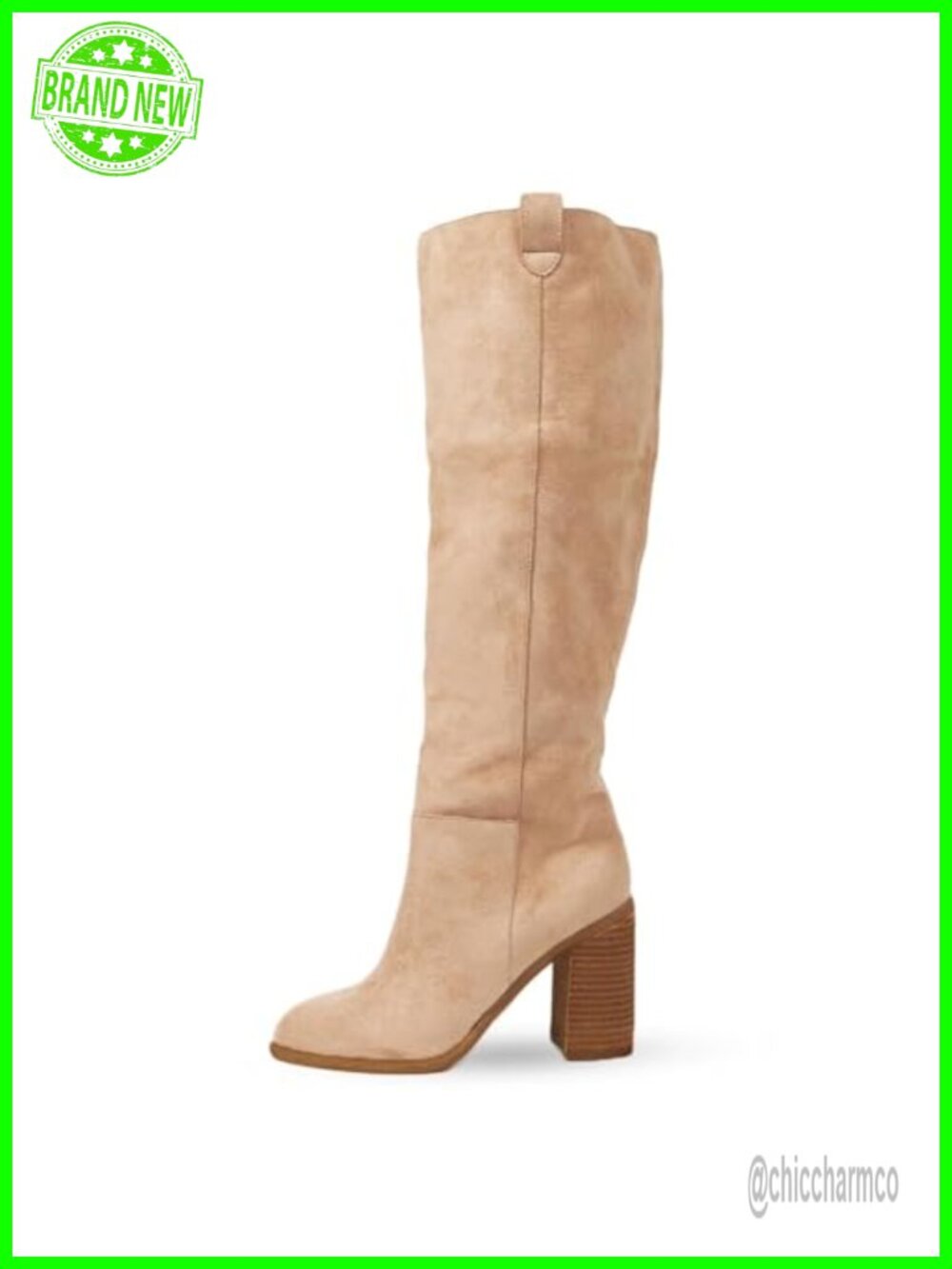 Suede Knee High Boots Tall Slouch Chunky Heel Women Fall Boots